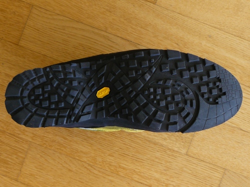 Vibram sole with climbing area at the front